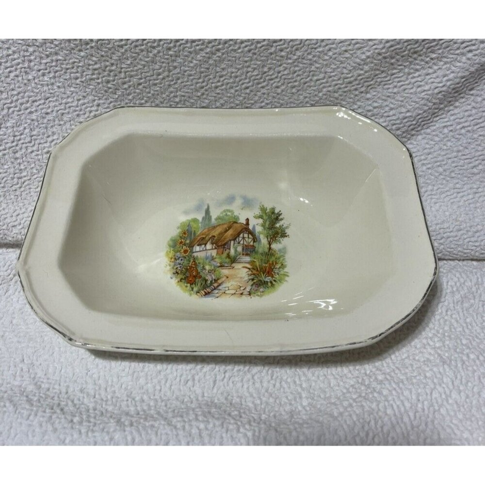 Vintage Taylor Smith Taylor Heathertone Rectangular Serving Bowl Cottage